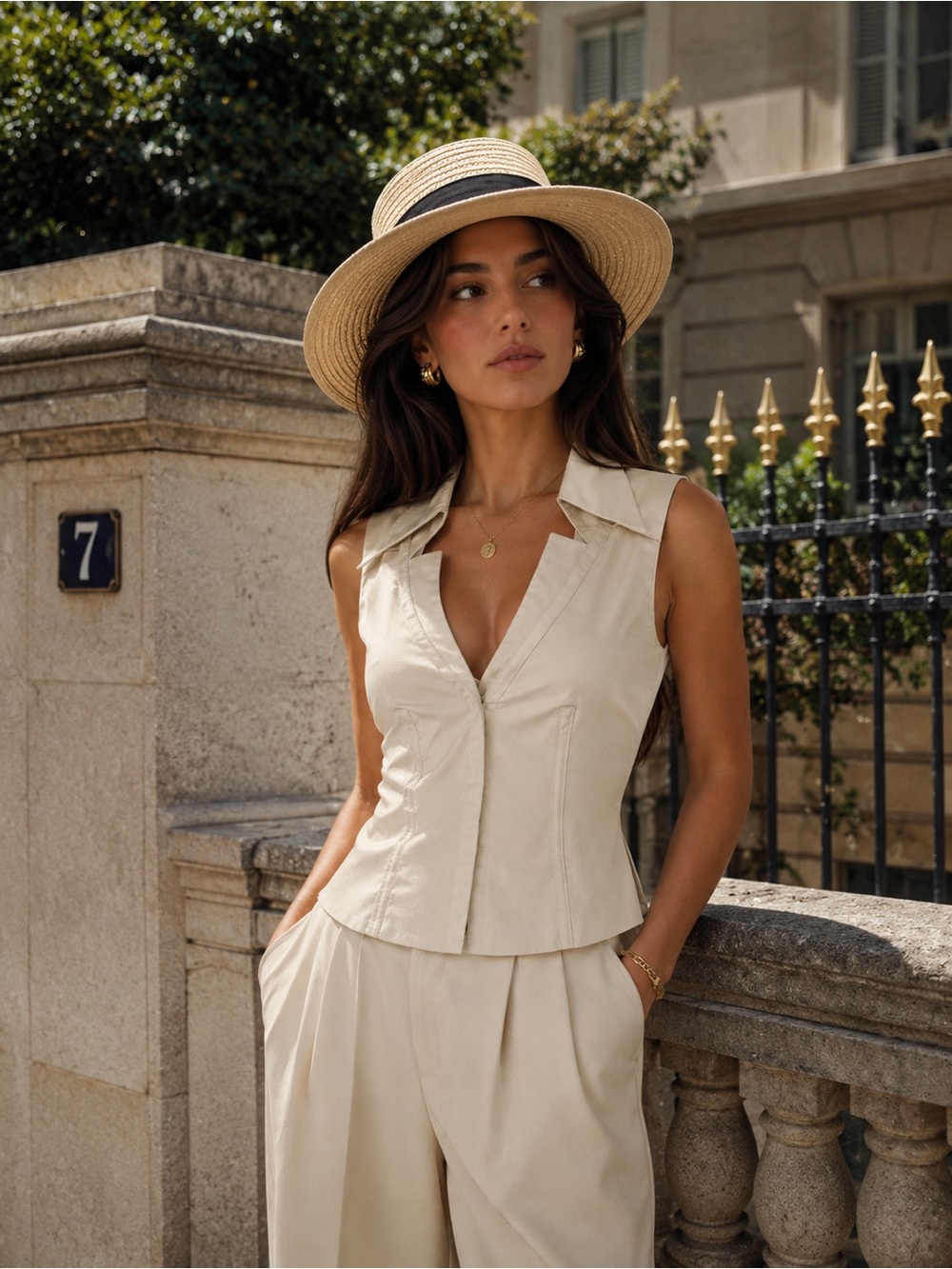 Bebe Old Money Tailored Top XS